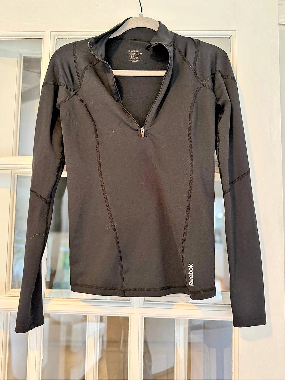 Reebok Long Sleeve Quarter-Zip Top in Black Like New